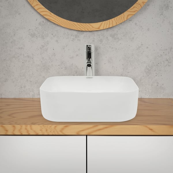 Keramisk vask forfængelighed køkkenbordet håndvask bassin håndvask 390 x 390 mm