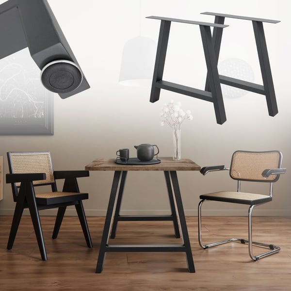 Bordben tabelramme Et design industrielt design Bordfod 70 x 72 cm stål
