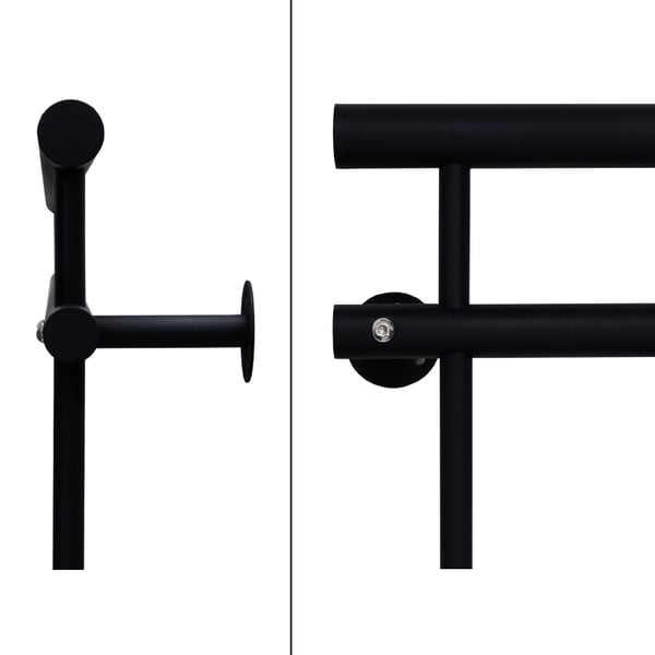 Fransk altan sprosser baluster rækværk 225 x 90 cm Sort