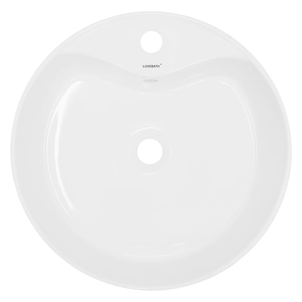 ECD Germany håndvask håndvask - 460 x 460 x 155 mm - lavet af keramik - rund - hvid - bordplade håndvask bordplade håndvask håndvask håndvask