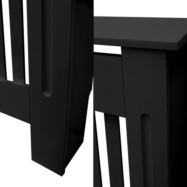 ECD Germany radiatorbeklædning landestil 112x19x82 cm sortlakeret MDF til soveværelse stueopvarmning beklædning radiatorafdækning opvarmningsdæksel