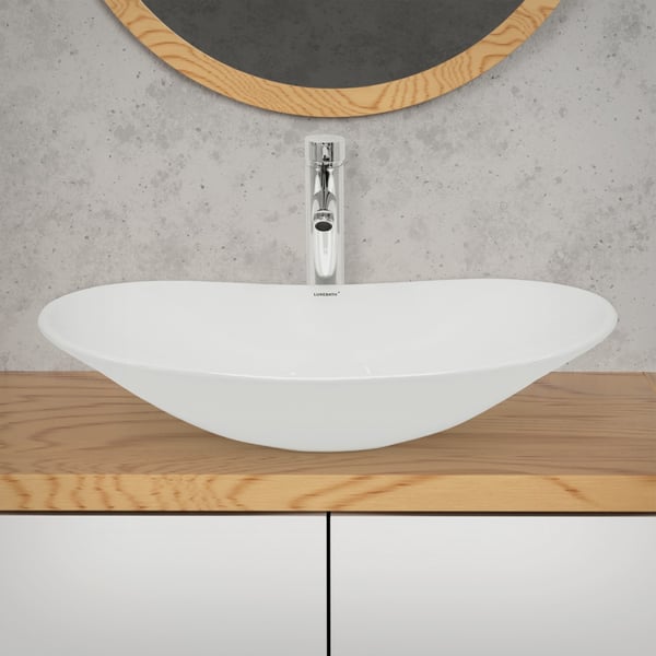 ECD Germany design håndvask håndvask 640 x 365 x 130 mm lavet af keramisk hvid - bordplade håndvask bordplade håndvask håndvask bordplade håndvask