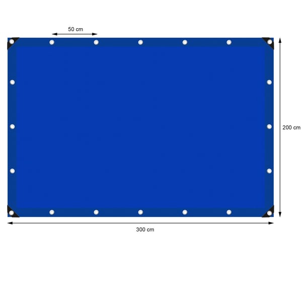 ECD Germany -peittokangaspeite silmukoilla 2x3m 6m² 180g / m² sininen polyeteenimuottia kestävästä vedenpitävästä, repäisysuojatusta suojapeitteestä