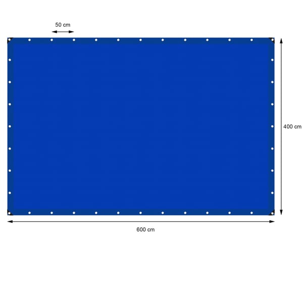 ECD Germany -peittokangaspeite silmukoilla 4x6m 24m ² 180g / m² sininen polyeteenimuottia kestävästä vedenpitävästä, repäisysuojatusta