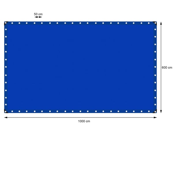 ECD Germany -peittokangaspeite silmukoilla 6x10m 60m ² 180g / m² sininen polyeteenimuottia kestävästä vedenpitävästä, repäisysuojatusta