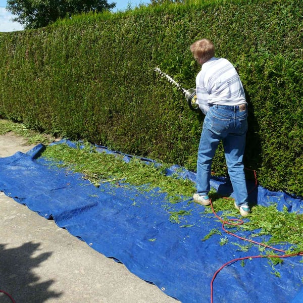 ECD Germany presenningsstof presenning med øjenlåg 3x5m 15m² 260g / m² blå lavet af polyethylen skimmelbestandig vandtæt tårefast beskyttende