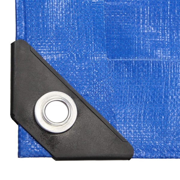 ECD Germany presenningsstof presenning med øjer 8x12m 96m² 260g / m² blå lavet af polyethylen støbefast vandtæt, tårefast beskyttende presenning båd