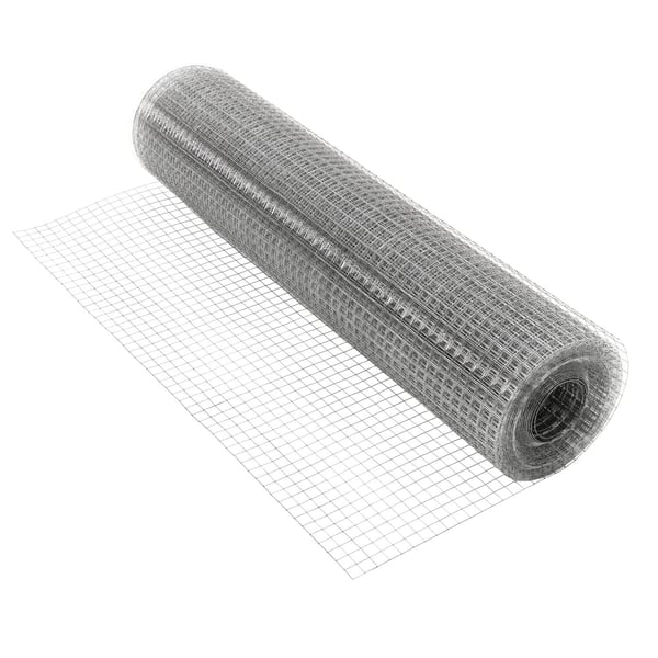 ECD-Germany voliere trådnet trådnet 25x25mm, 100cm x 25m, 1,2mm tyk galvaniseret ståltråd mesh sølv, svejsede 4-eck trådhegn mesh trådnet hegn kanin
