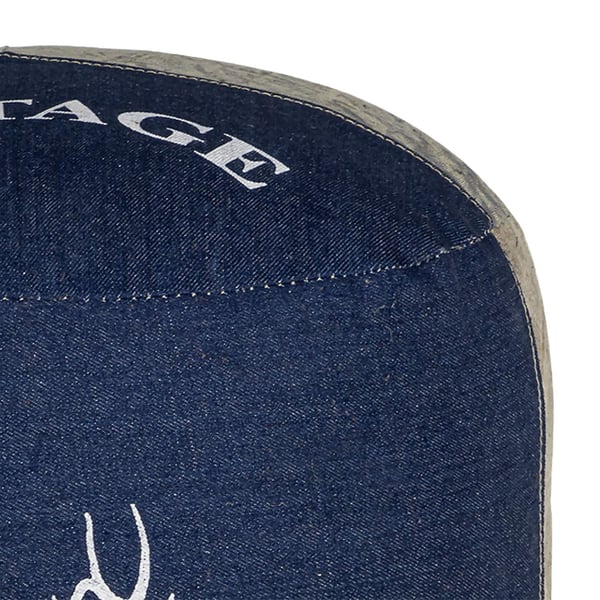 WOMO-DESIGN Pouf Jacksonville natur / blå Ø35x43cm lærred / jeans, fyld lavet af bomuld, håndlavet, stue puff Pouf Pouf osmannisk osmannisk osmannisk