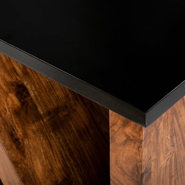 WOMO-DESIGN sofabord sidebord sofabord massivt træ akacie "N" form 60 cm
