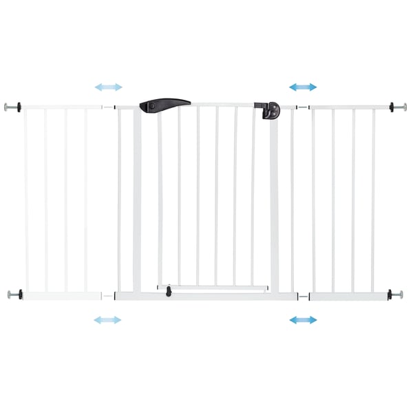 ECD Germany Ovenvartija lapsille, koirille ja kissoille, 105-115cm 30 cm: n laajennuksella ilman porausta, valkoista, molemmilla puolilla