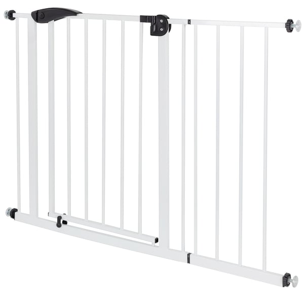 ECD Germany Ovenvartija lapsille, koirille ja kissoille, 105-115cm 30 cm: n laajennuksella ilman porausta, valkoista, molemmilla puolilla