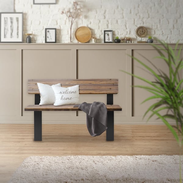 ML Design 2 stk. Pæreben lavet af fast 40x78.5cm Black Metal Bench Frame med ryglæn til udendørs område, DIY Garden Bench, Stabil Vejrbestandig