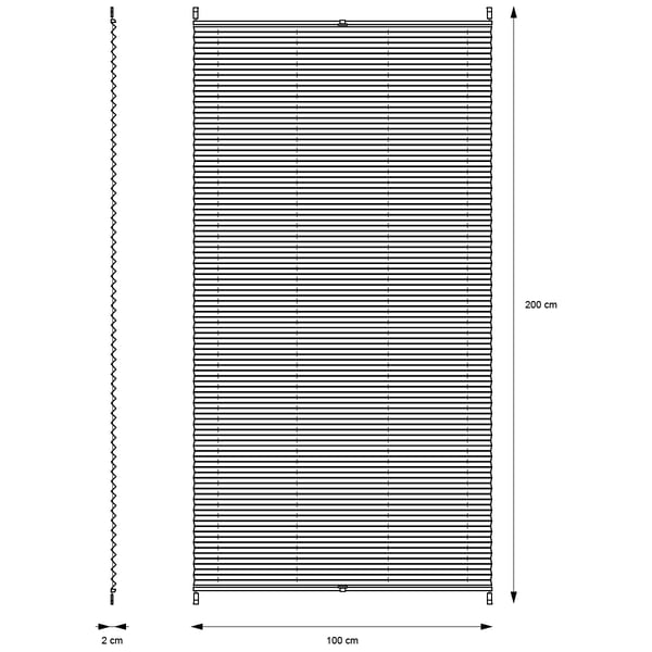 ECD Germany Plisseret Clamp Fix uden boring 100 x 200cm benzin visning sol og se beskyttelse Falrollo venetiansk blind med klembærer til vindue