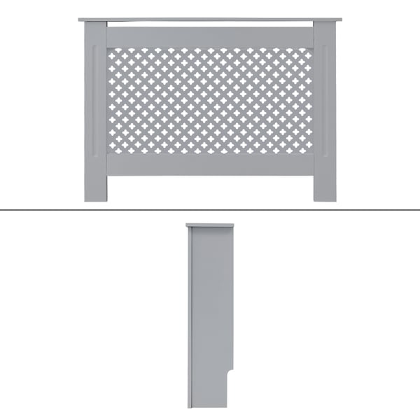 ML Design radiator beklædning med honningkage mønster 112x19x82cm grå lavet af MDF malet til soveværelse Stue