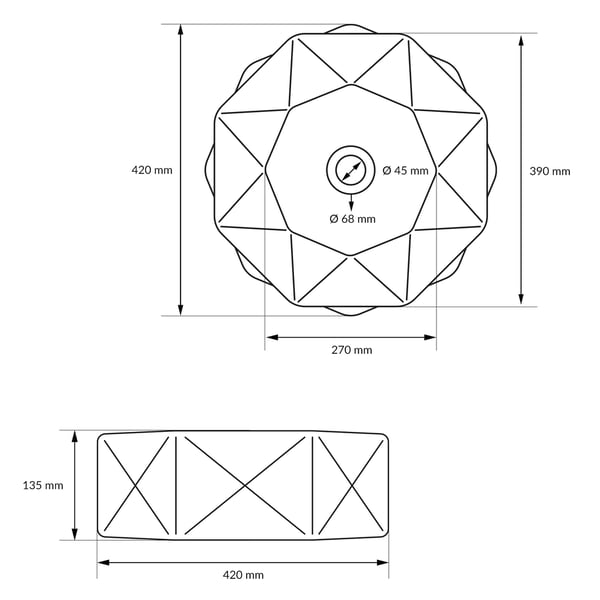 ML-Design Keramisk håndvask i hvid blank, Ø 42x13.5 cm, Diamond Design, Round Essay Basin, Moderne Forfængelighed, Vaskeskål Vaskeplad Håndvask