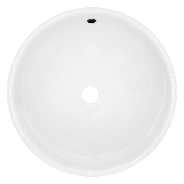 ECD Germany tvättställ handfat inkl. Avfallssats med överflöde - 420 x 420 x 170 mm - gjord av keramik - vit - bänkskiva bänkskiva tvättställ