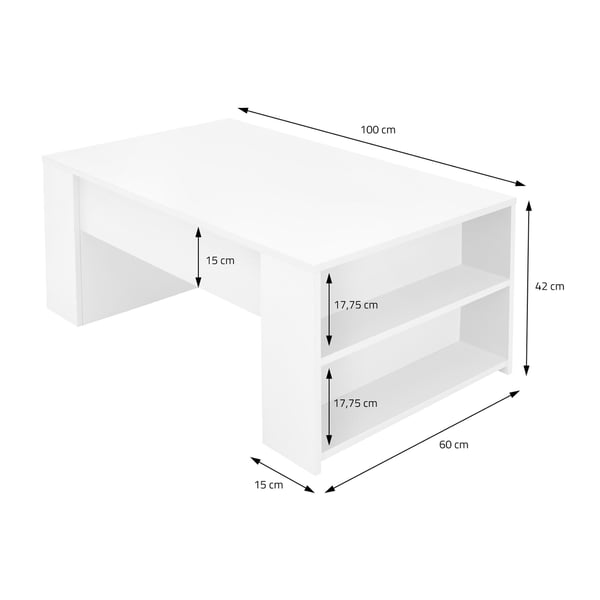 Sofabord 100x60x42 cm Hvid spånplade ML-Design
