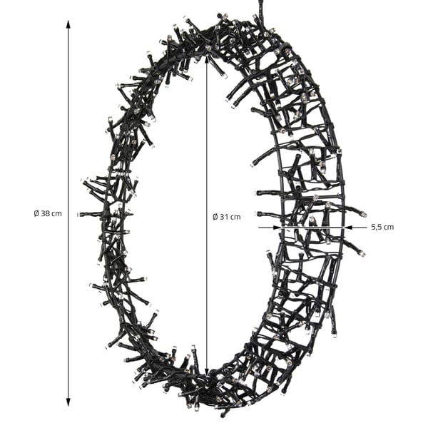 Valoseppele 300 LEDiä Lämmin valkoinen Ø 38cm IP44