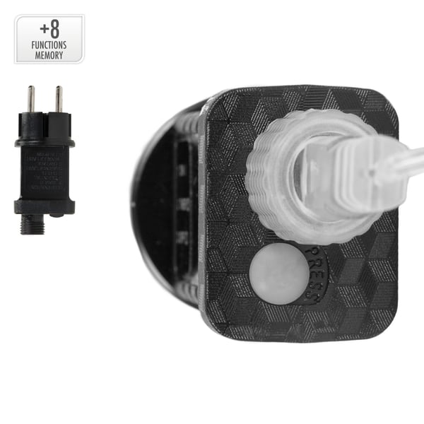 LED-lysgardin med 138 varmt hvide LED'er 220 cm inkl. timer