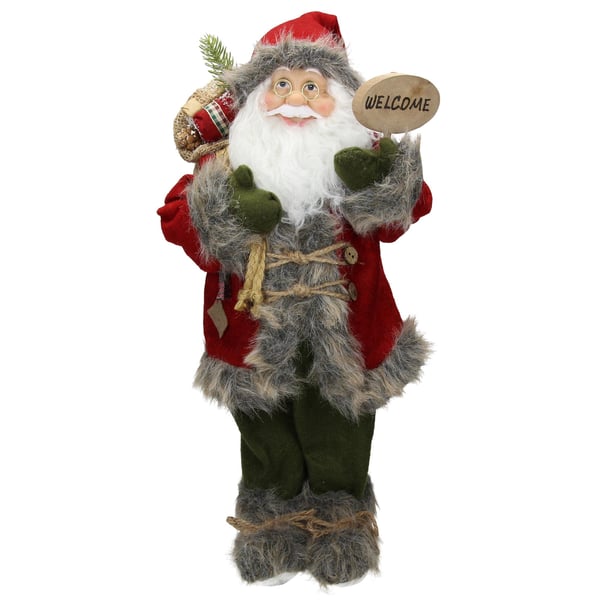 ECD Germany Santa Claus Polyresinista, 22x 14x 47 cm, punainen, vihreä, talvi, pöytä sisustus, talvi sisustus, joulu, sisustus, santa claus, nicholas