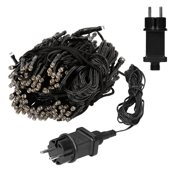 ECD Germany Flagpole Fairy Lights, 6 tråde på 2,08 meter med 192 LED i varm hvid til træer, inkl. 6 sild og 6 kabelbånd, sort, IP44, Udenfor