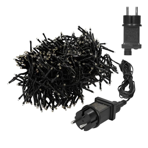 ECD Germany LED Cluster Fairy Lights med 768 LEDs 5,5m, varm hvid, dæmpbar med timer, IP44, Til indendørs / Udendørs, Powered