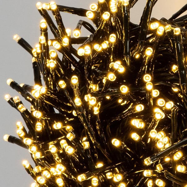 ECD Germany LED Cluster Fairy Lights med 768 LEDs 5,5m, varm hvid, dæmpbar med timer, IP44, Til indendørs / Udendørs, Powered