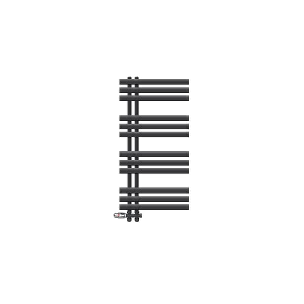 ECD Germany Design Håndklæde Iron EM - 500 x 1000 mm - antracit - radiator håndklædevarmer håndklædeholder passage