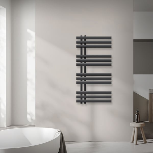 Elektrisk radiator 300W Antracit Iron M Design radiator håndklæde 500x1000