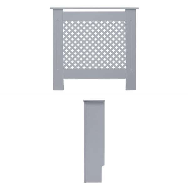 ML Design radiator beklædning med honningkage mønster 78x19x82cm grå lavet af MDF lakeret til soveværelse
