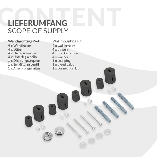 ECD Germany Design Håndklæde Iron EM - 500 x 1000 mm - antracit - radiator håndklædevarmer Håndklæde Universal