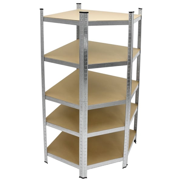 ECD Germany heavy duty værkstedshylde - 180x90x40 cm - galvaniseret - kan belastes op til 750 kg - 5 MDF-paneler - opbevaringshylde hjørnehylde