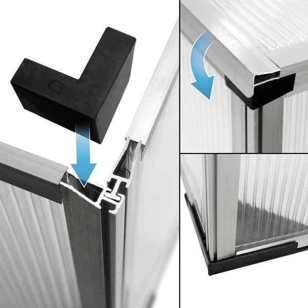 ECD Germany mistbænk drivhus af polycarbonat med en aluminiumsramme, 100 x 60 x 40 cm, låsbar tag, gennemsigtige, vejrbestandig og UV-bestandig