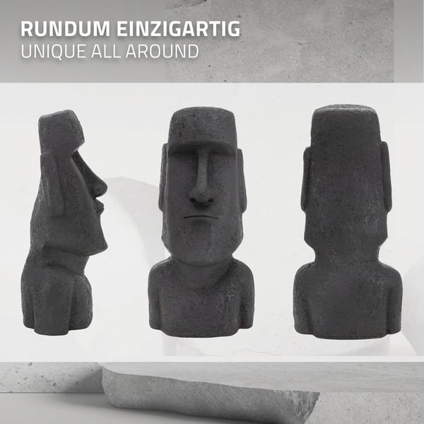 Påskeøen Moai Rapa Nui Deco Figur Have Figur Skulpturhoved Antracit