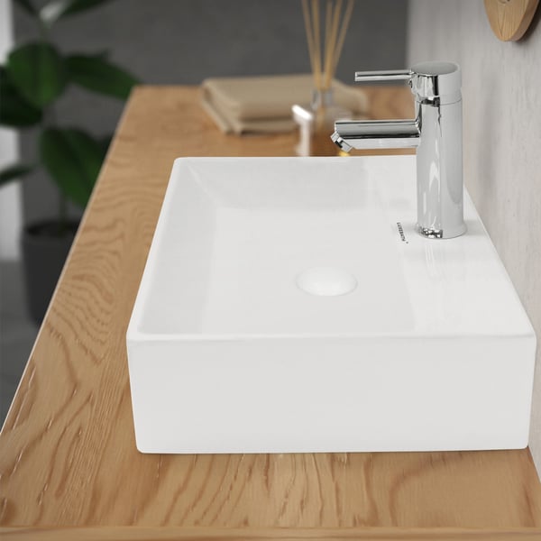 ML-Design Universal Pop-Up Set til vask & håndvask uden overløb, keramisk dækning Sort rustfrit stål, 1 1/4 tommer pop op ventil