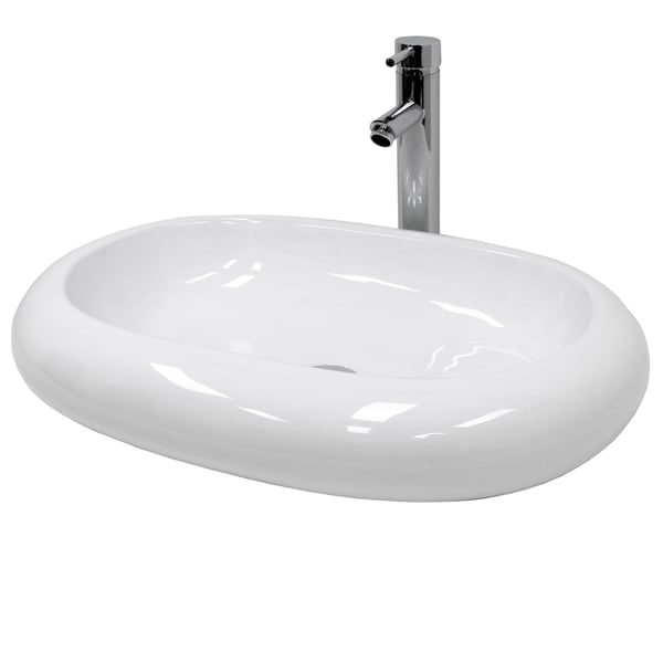 Keramisk vask forfængelighed køkkenbordet håndvask bassin håndvask 630 x 420 mm