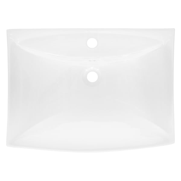 Keramisk vask forfængelighed køkkenbordet håndvask bassin håndvask 605 x 460 mm