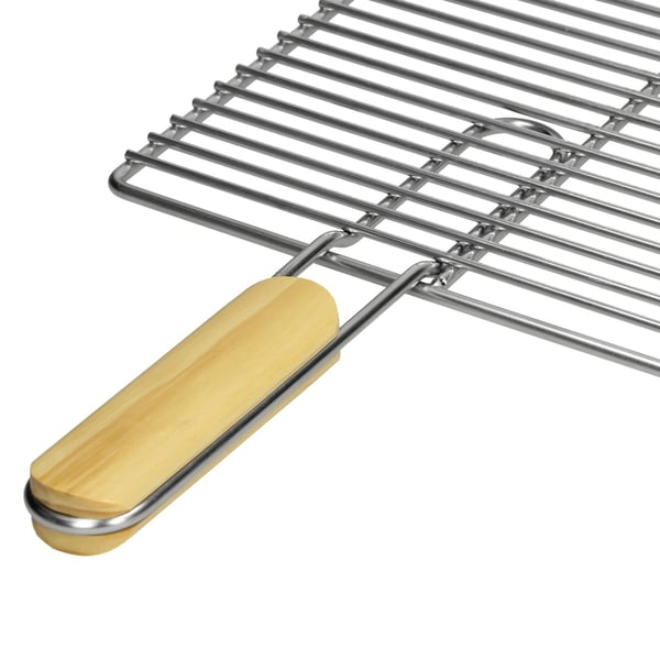 Rustfrit stål grill rustfrit stål grill rist med aftagelige håndtag 54 x 34 cm