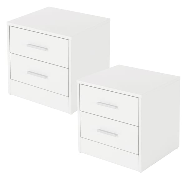ML-Design yöpöytä valkoinen 2 laatikkoa lastulevyn Nachtkommode taulukko Schlichter yöpöytä 38x37x34cm,joka soveltuu minkä tahansa bed&makuuhuoneessa