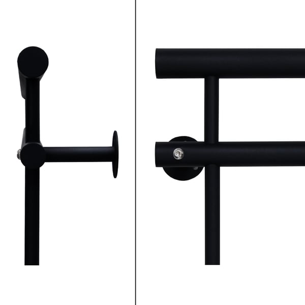 Fransk altan sprosser baluster rækværk 184 x 90 cm Sort