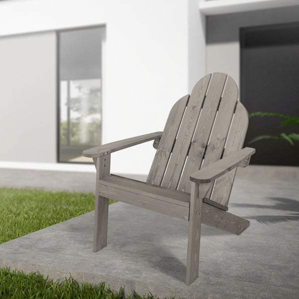 Puutarhatuoli Adirondack Harmaa 92.5x69.5x89 cm Massiivipuu