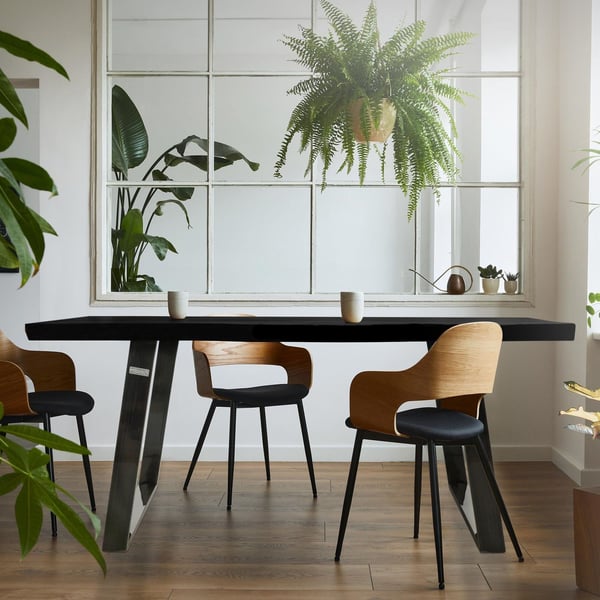 ML-Design 2 stk. Bordben med 80 graders hældning; 75x72 cm; industrielt look; profil 8x2 cm; skrå bordben; metal møbelben; stål bordstel med