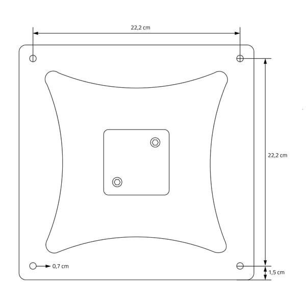 ML-Design Pöytäjalusta Single Musta Korkeus 72cm; pulverimaalattua terästä; metallinen pöytäpilari 43x43 cm pohjalevyllä; ruokapöydän yksittäinen