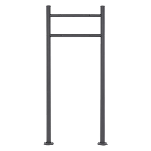 ECD Germany Standbriefkasten med avisfag; design brevkasse med stolpe; brevkasseanlæg; brevkassestativ Anthrazit 120cm pulverlakeret rustfrit stål;