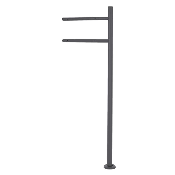 ML-Design Postilaatikkoteline pulverimaalattu ruostumaton teräs; antrasiitti; kokonaiskorkeus 120 cm; pyöreä; itsenäinen; postilaatikon pylväs