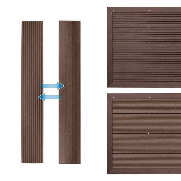 ML-Design WPC lattiaelementti aurinkosuihkulle; uima-allasportaalle tai uima-altaalle; ruskea; 101 x 63 x 5;5 cm; liukumaton alusta; sisältää