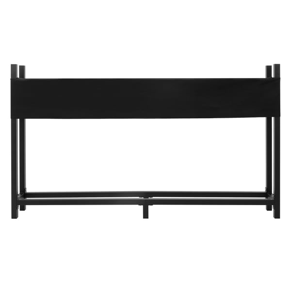 ML-Design Metal Brændekurv med låg 200x25x115 cm Antracit Stål; Stabelhjælp til udendørs brænde med beskyttelsesovertræk; Have brændeskur 0;8m³/1;3