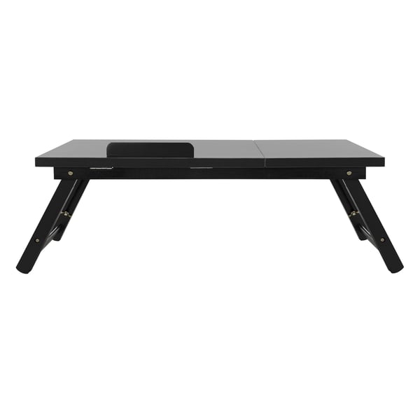 ML-Design Laptoptabel til seng/sofa; Sort; Træ; Højdejusterbar; Foldbare ben; 4 hældningsvinkler; Lapdesks til læsning og morgenmad; Laptopstander