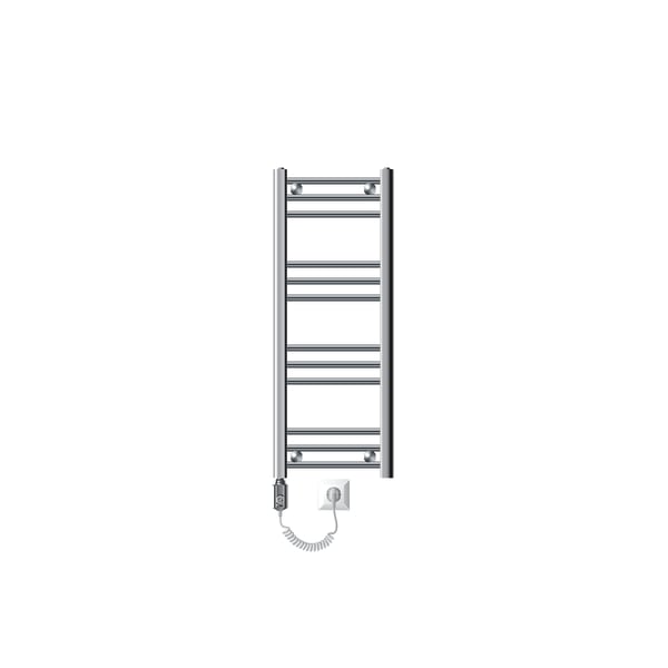 Badeværelsesradiator Elektrisk med varmeelement 600W 300x800 mm Krom lige med sidetilslutning
